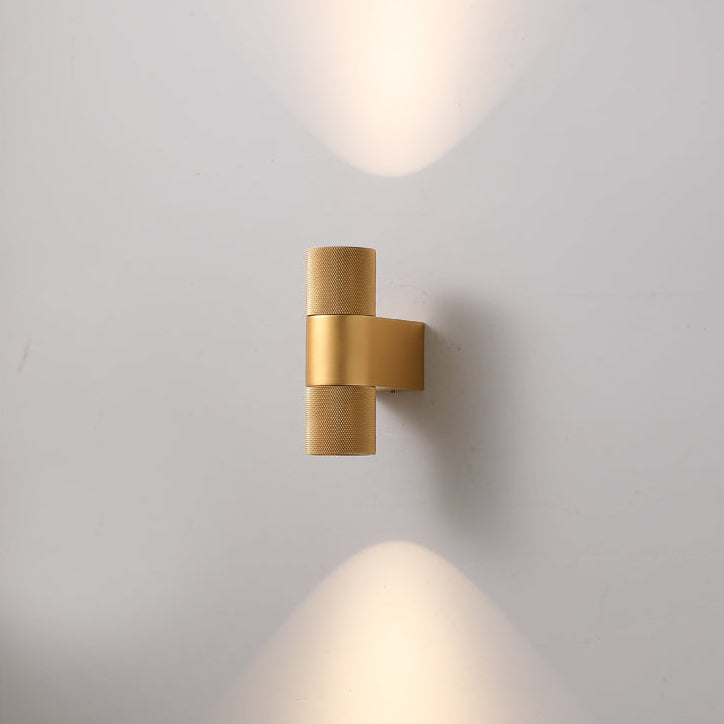 LuxRoyale Gold & Black Outdoor Up Down Wall Sconce - 12W IP65 LED Exterior Light