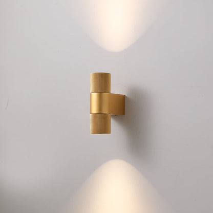 LuxRoyale Gold & Black Outdoor Up Down Wall Sconce - 12W IP65 LED Exterior Light