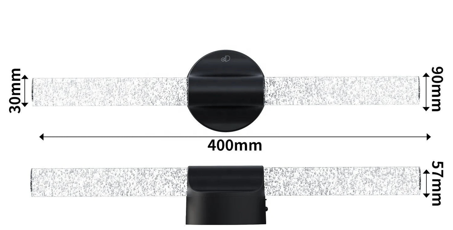 LuxRoyale Rechargeable Crystal Wall Sconce with Remote - Wireless Bubble LED Vanity Light