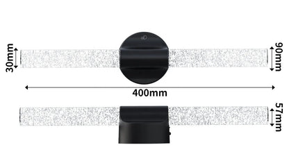 LuxRoyale Rechargeable Crystal Wall Sconce with Remote - Wireless Bubble LED Vanity Light