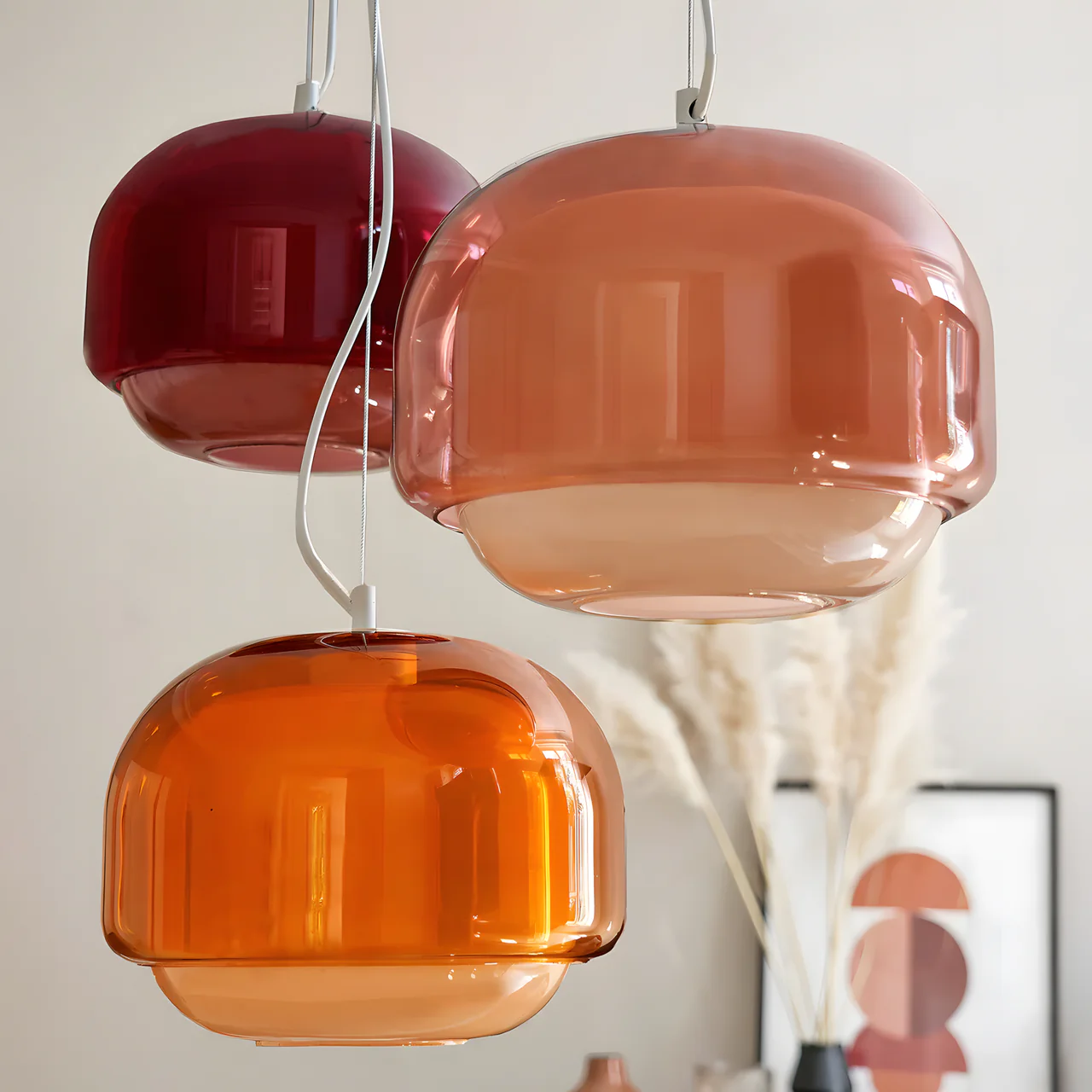 RoyaleGlow Nordic Double-Dome Glass Pendant Light - Modern Ceiling Lamp