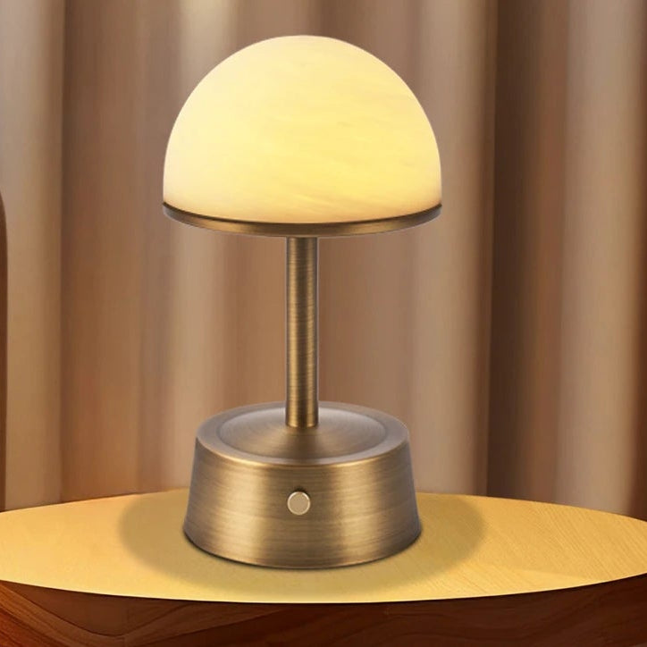 Royelux Rechargeable Alabaster Table Lamp - Cordless Touch Control LED Bedside Light
