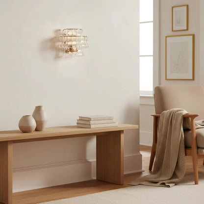 LuxRoyale Murano Glass Wall Lamp - Rippled Ribbon Sconce Light