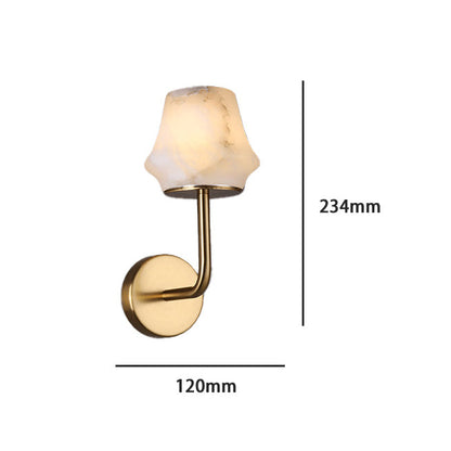 RoyaleGlow Wireless Alabaster Wall Sconce - Rechargeable LED Lamp with Remote Control