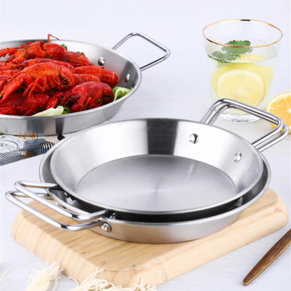 Royallure Stainless Steel Cooking Pot & Frying Pan with Double Handle Kitchen Tray
