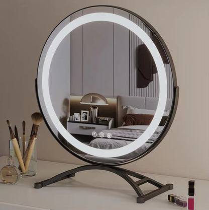 RoyaleGlow Round LED Vanity Mirror with Smart Touch & 360° Rotation