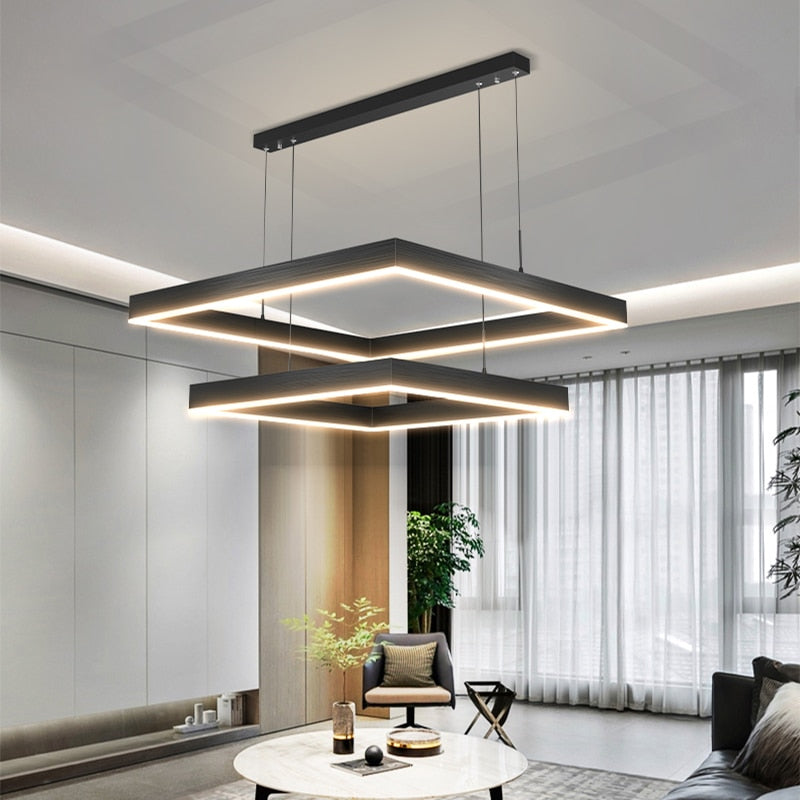 RoyaleGlow Angélique Square Led Chandelier Modern Design