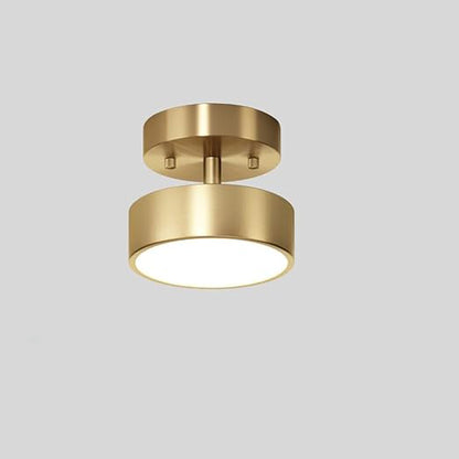 LuxRoyale Modern Gold LED Ceiling Spotlight - Dimmable Rotating Directional Flush Mount