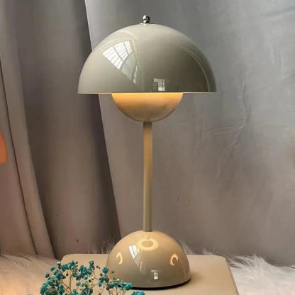 Cordless Mushroom Modern Table Lamp - Dimmable LED with 3 Color Modes - Green