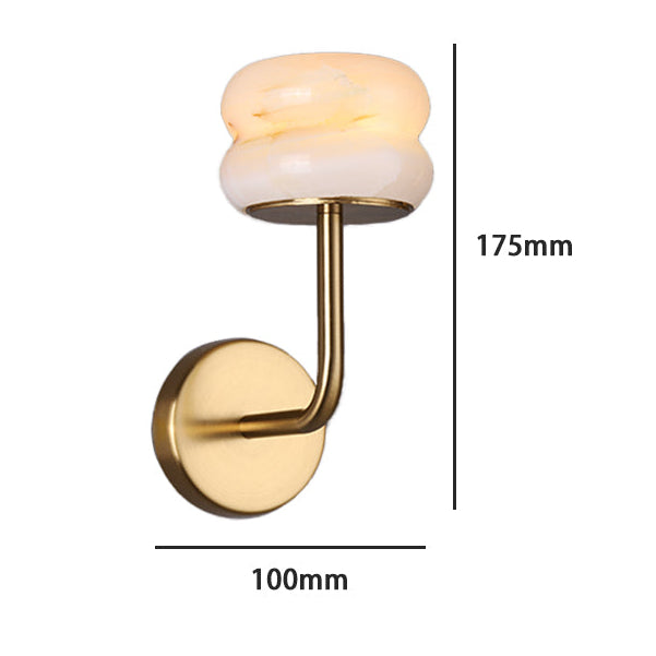 Royelux Rechargeable Alabaster Wall Sconce - Cordless LED Lamp for Bathroom & Hotel Design