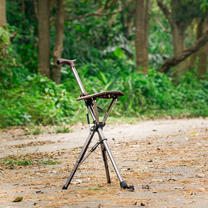 RoyaleGlow Walking Stick With Seat For Easy Resting