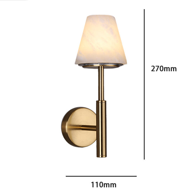 RoyaleGlow Wireless Alabaster Wall Sconce - Rechargeable LED Lamp with Remote Control