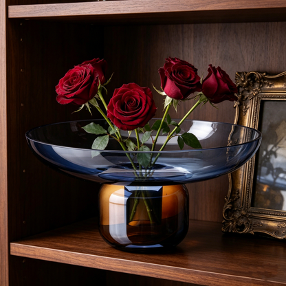 Royelux Modern Gradient Glass Vase - Minimalist Tabletop Decor