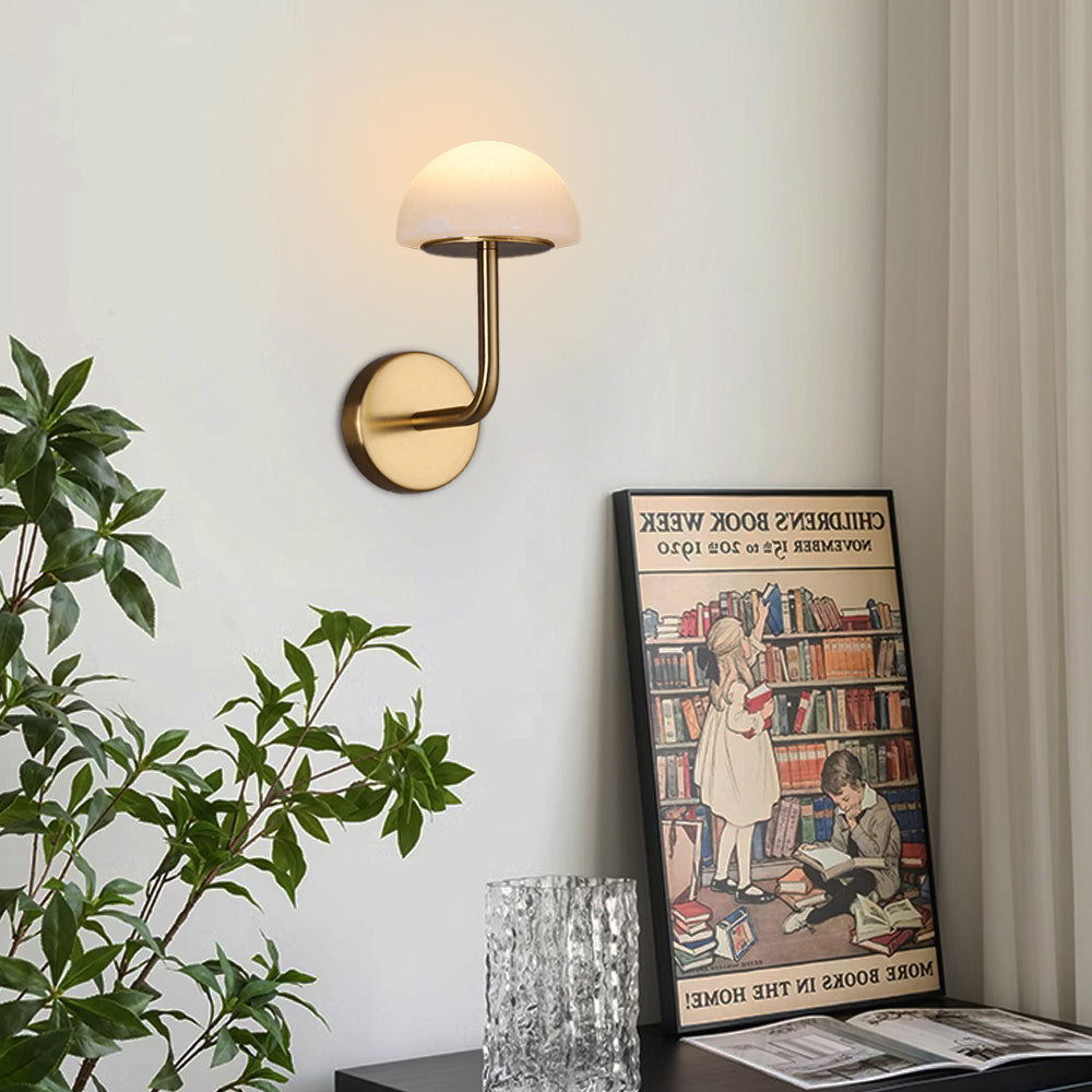 RoyaleGlow Wireless Alabaster Wall Sconce - Rechargeable LED Lamp with Remote Control