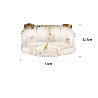 RoyaleGlow Modern Alabaster Flush Mount Ceiling Light for Living Room & Hotel