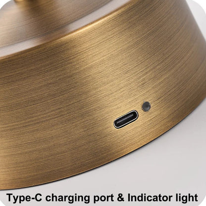 Royelux Rechargeable Alabaster Table Lamp - Cordless Touch Control LED Bedside Light