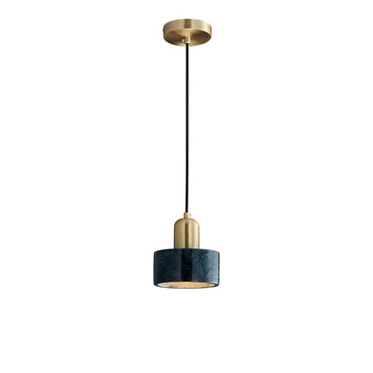 Royelux Modern Blue Marble & Copper Pendant Light for Kitchen Island