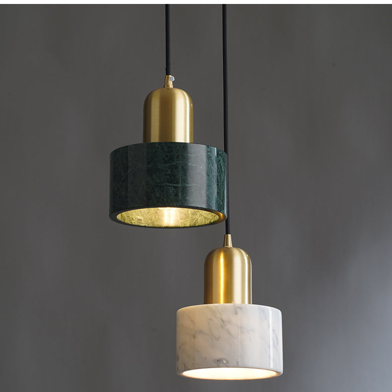 Royelux Modern Blue Marble & Copper Pendant Light for Kitchen Island
