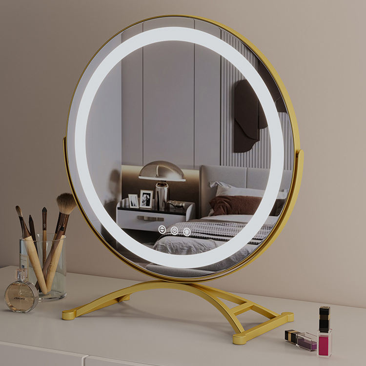 RoyaleGlow Round LED Vanity Mirror with Smart Touch & 360° Rotation