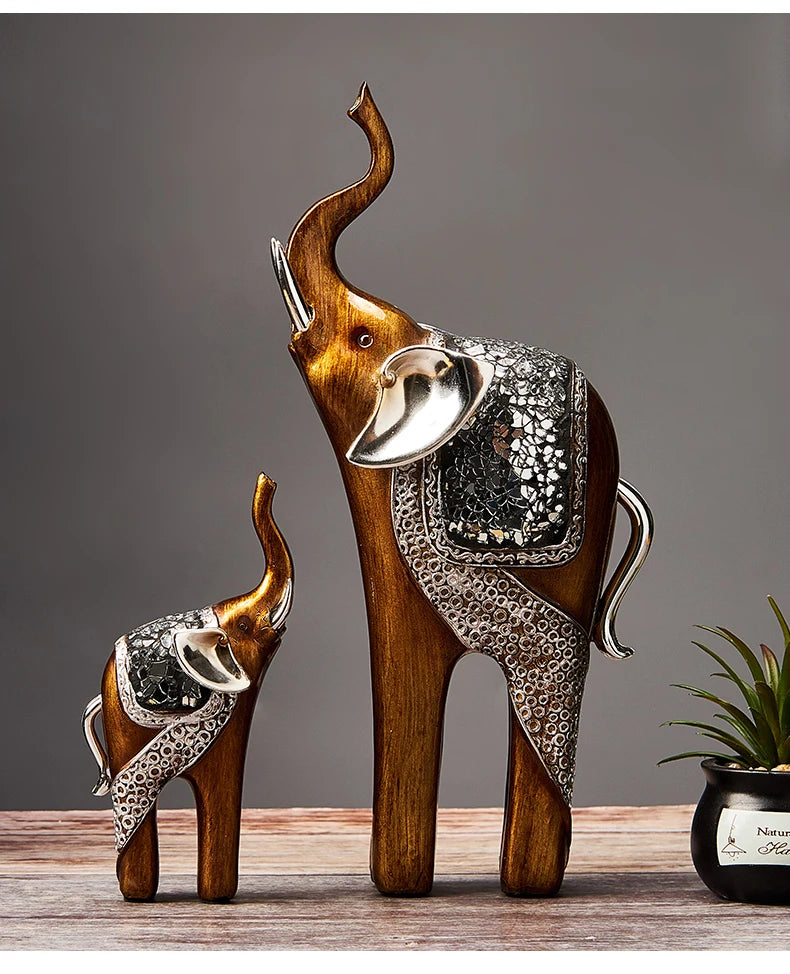 RoyaleGlow Elephant Love Statue, Feng Shui Elephant Figurine for Home Decor