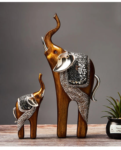 RoyaleGlow Elephant Love Statue, Feng Shui Elephant Figurine for Home Decor