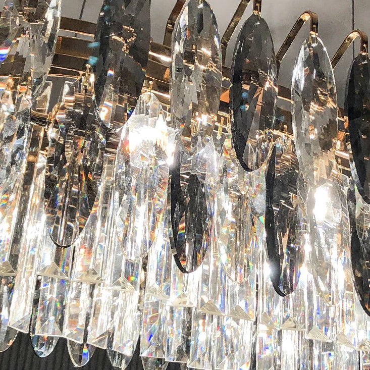LuxRoyale Modern Crystal Chandelier Round Ceiling Light for Living Room