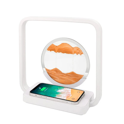 Royelux 3D Moving Sand Art Lamp with 15W Wireless Charger & LED Desk Light
