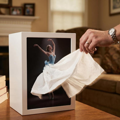 LuxRoyale Enchanting Ballerina Tissue Box with LED Light – Elegant Dance Illusion Decor-Royale Basic