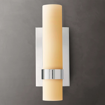 Royelux Modern Alabaster Wall Sconce - Brass Minimalist Art Deco Light