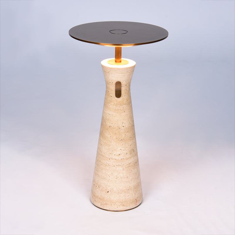 RoyaleGlow Travertine Cordless LED Table Lamp for Bedroom, Living Room & Dining Table