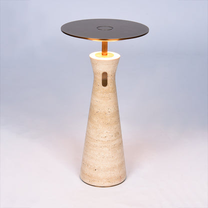 RoyaleGlow Travertine Cordless LED Table Lamp for Bedroom, Living Room & Dining Table