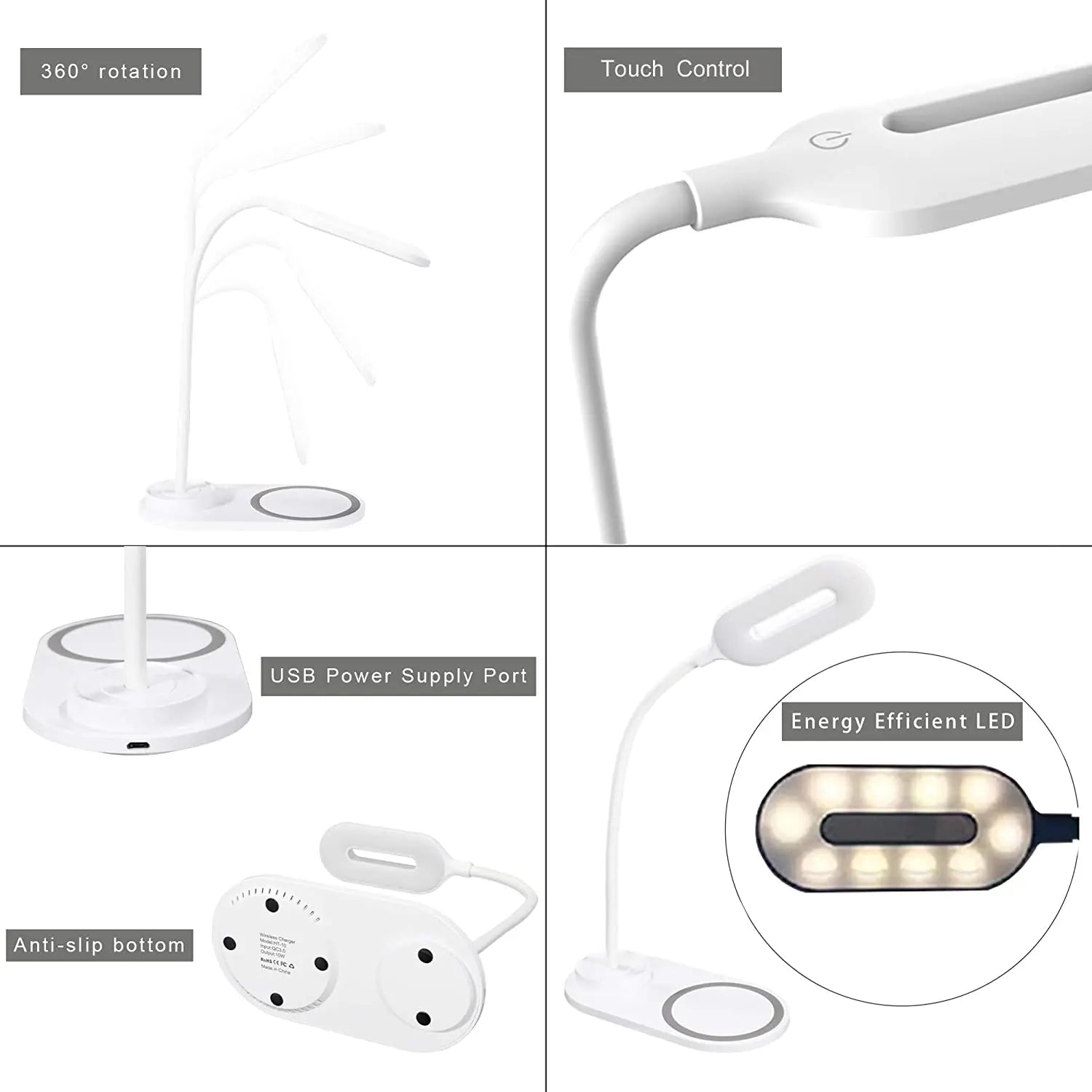 Wireless Fast-Charging Table Lamp - Fast Wireless Charger for iPhone & Samsung - Default Title