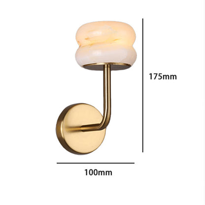 RoyaleGlow Wireless Alabaster Wall Sconce - Rechargeable LED Lamp with Remote Control