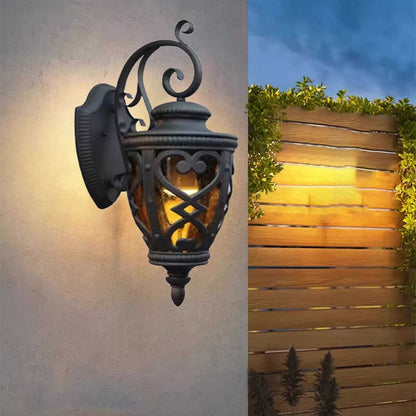 LuxRoyale Vintage Outdoor Wall Sconce with Bubble Glass & Aluminum Frame-IP33 Waterproof