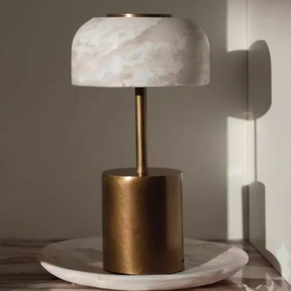 RoyaleGlow Rechargeable Marble Table Lamp - Cordless Dimmable LED for Home & Hotel