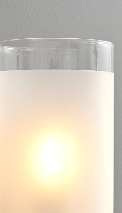 RoyaleGlow Modern Brass Glass Wall Sconce Frosted Cylinder Light Fixture