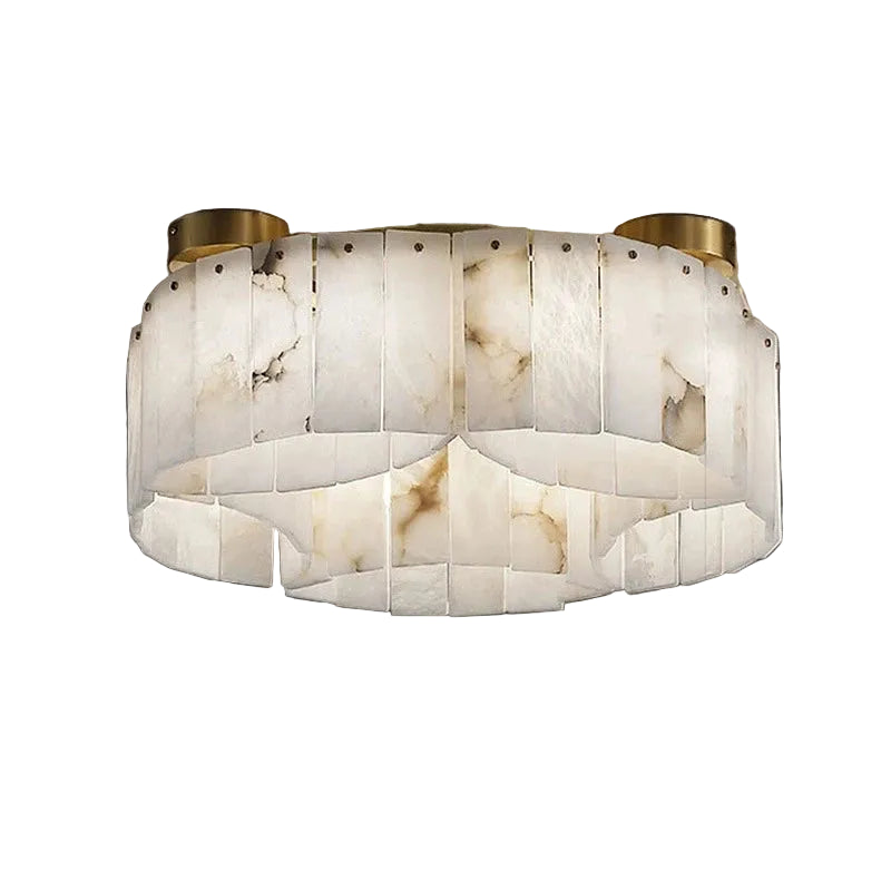RoyaleGlow Modern Alabaster Flush Mount Ceiling Light for Living Room & Hotel