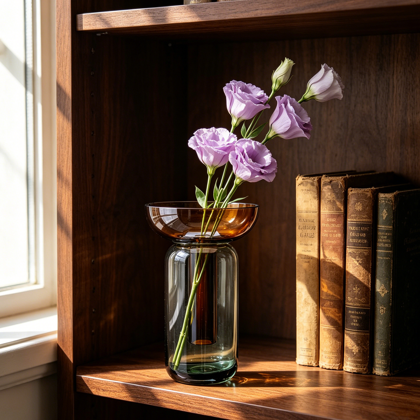Royelux Modern Gradient Glass Vase - Minimalist Tabletop Decor