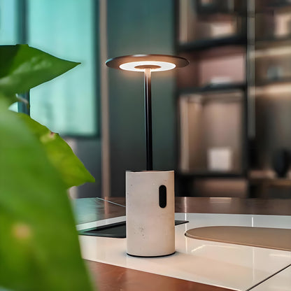 RoyaleGlow Rechargeable Travertine LED Table Lamp with Touch Dimming