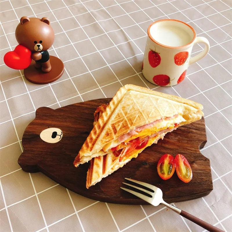 RoyaleGlow Rustic Bear Wood Cutting Board - Unique Animal-Shaped Charcuterie & Serving Tray