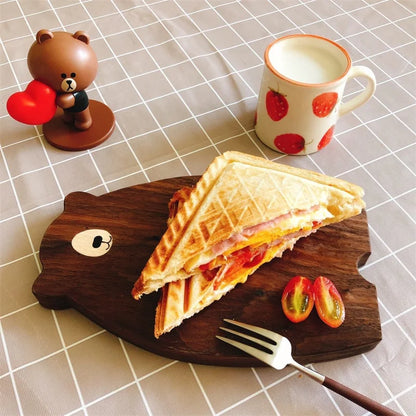RoyaleGlow Rustic Bear Wood Cutting Board - Unique Animal-Shaped Charcuterie & Serving Tray