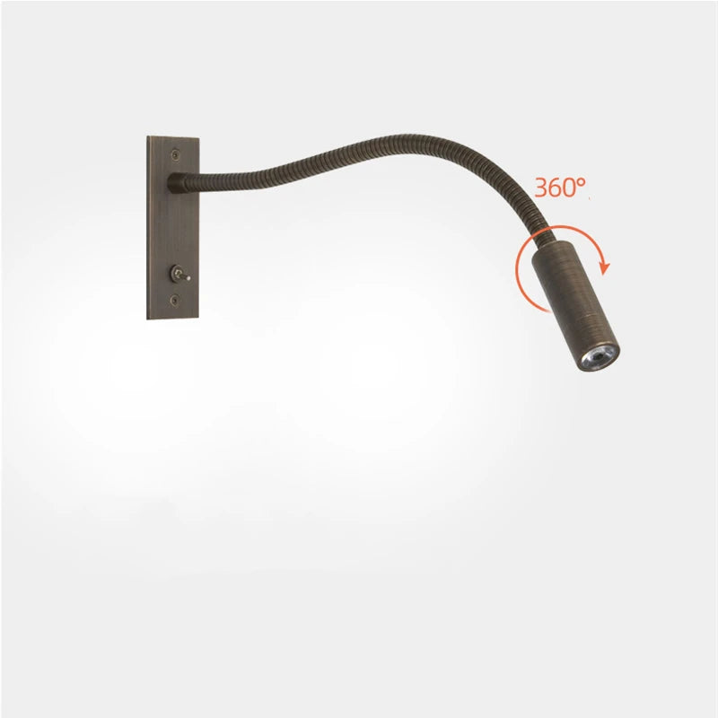 Royallure Adjustable Reading Light for Bedside - Wall Mounted Gooseneck Wall Lamp