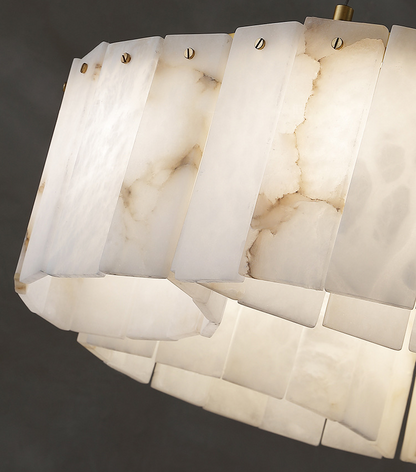 RoyaleGlow Modern Alabaster Flush Mount Ceiling Light for Living Room & Hotel