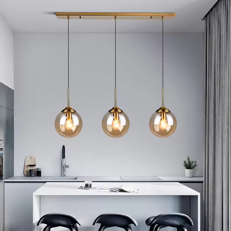 Luxora Modern Nordic LED Glass Pendant Lamp for Kitchen and Dining Room