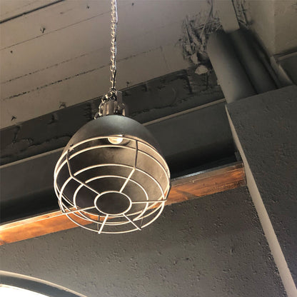 Royelux Industrial Caged Pendant Light - Vintage Warehouse Ceiling Lamp