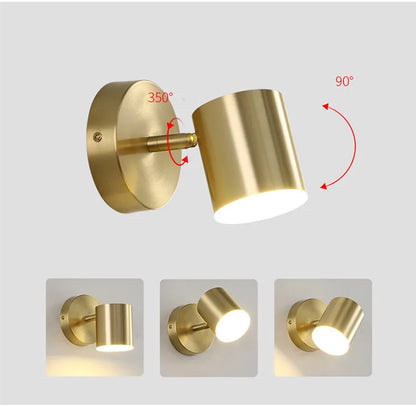 Lumora Copper LED Wall Sconce Modern Minimalist Wall Light For Living Room And Hallway