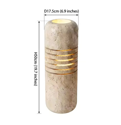 RoyaleGlow Natural Travertine Stone Floor Lamp Sculptural Column Light