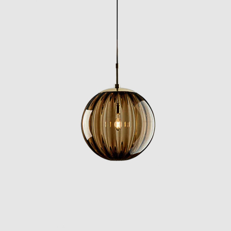 Royallure Glass Ball Colored Pendant Light - Unique Home Decor Fixture - Amber / 6 Inches/15CM