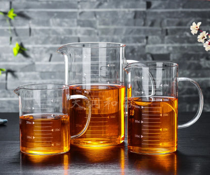 Royallure Heat-Resistan Glass Measuring Cup, High-Borosilicate 250 ml–1000 ml, Clear & Durable