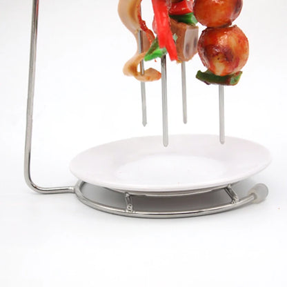 Royallure Stainless Steel BBQ Skewers Set with Grill Rack Holder for Easy Grilling